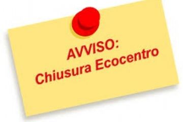 Avviso di chiusura ECOCENTRO per le festivit&#224; natalizie